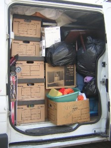 Heavily-loaded van