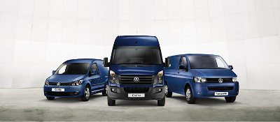 Volkswagen Vans - group shot of Caddy, Crafter and Transporter