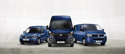 Volkswagen Vans group shot Volkswagen Vans - group shot of Caddy, Crafter and Transporter