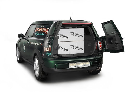 MINI Clubvan loaded with boxes