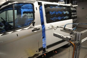 Ford Transit Custom side door slam testing Ford Transit Custom side door slam testing