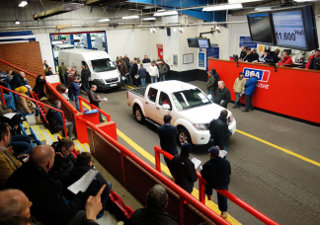 Vans being sold at a BCA auction