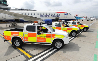 London City Airport Toyota Hilux pick-up 