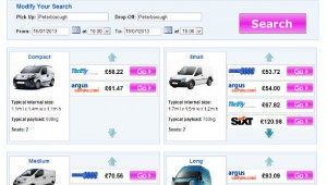 Van hire price comparison results