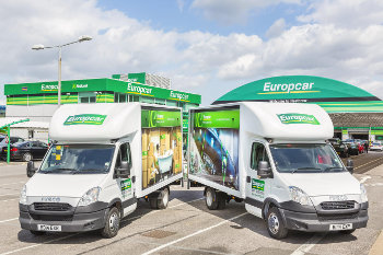 Europcar Iveco Luton vans at Heathrow