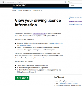 View your driving licence info