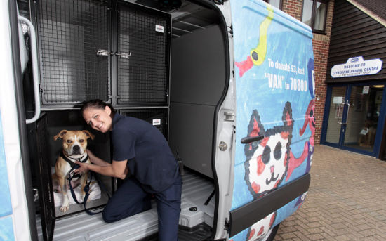 RSPCA VW Crafter van interior with cages