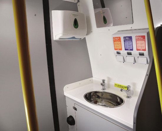 Welfare van handwash area