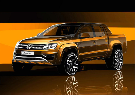 Volkswagen Amarok facelift sketch front view