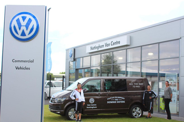 Downie sisters with Volkswagen Transporter Kombi