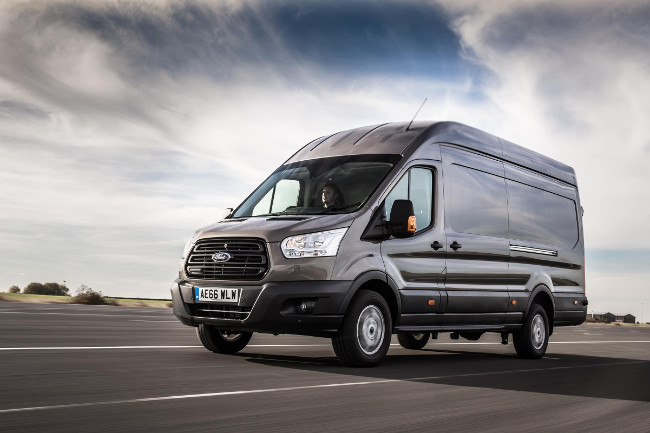 Ford Transit on stormy day