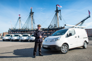 Royal Navy Nissan e-NV200 van at Portsmouth Naval Base