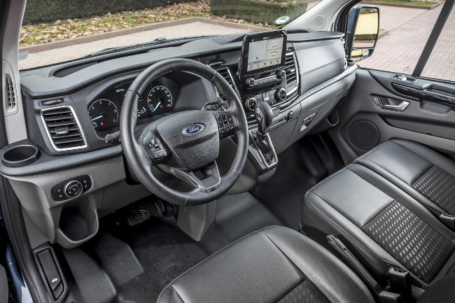 New cabin interior in Ford Transit Custom